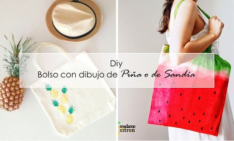 Diy. Bolso con dibujo de Piña o de Sandía
