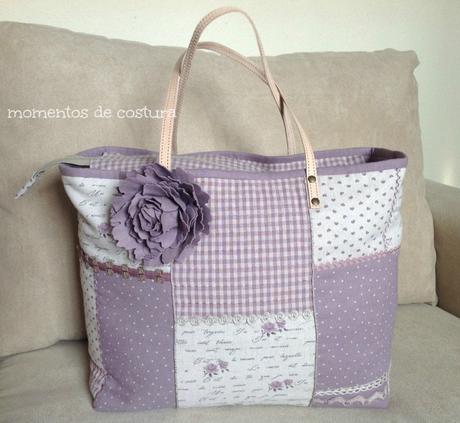 Bolso con linos malvas