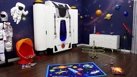 Cama infantil con forma de nave espacial para pequeñ@s astronautas