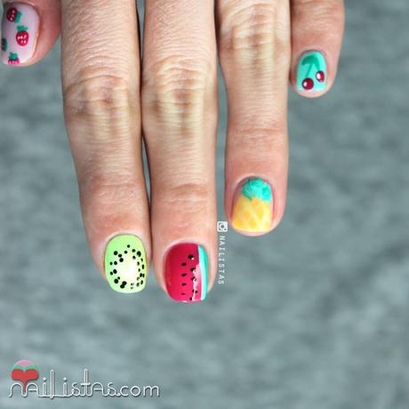 5 diseños de frutas paso a paso nail art