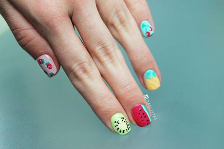 Uñas con diseños de frutas paso a paso