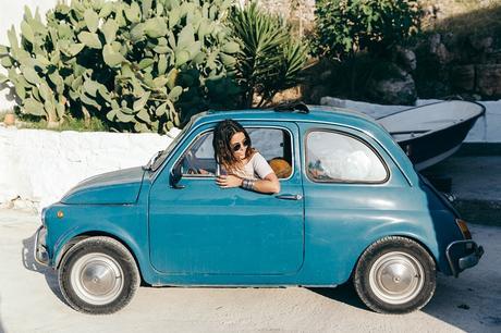 Guerlain-Terracotta-Summer_2015-Polignano_a_Mare-Fiat_600-Striped_Suite-Sabo_Skirt-Crop_Top-Summer-Ray_Ban_Sunnies-Summer-Outfit-Collage_Vintage-10