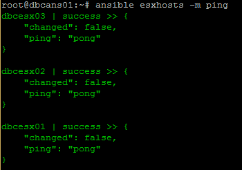 Cómo automatizar un entorno VMware vSphere con Ansible ping esxi hosts por DBigCloud