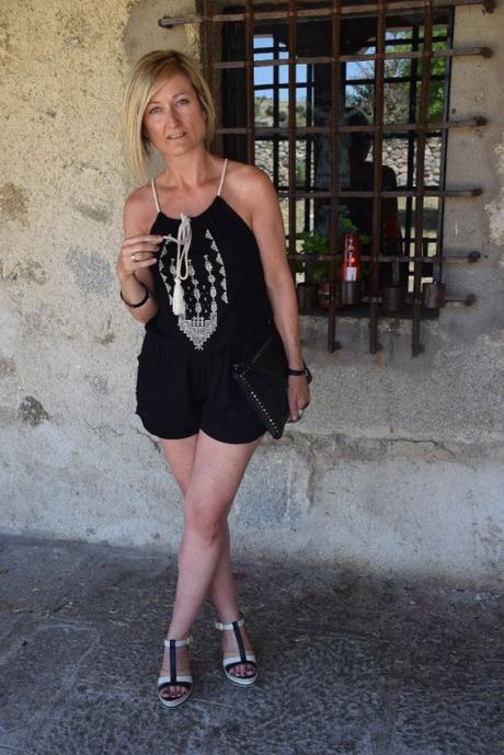 Boho playsuit with wedges