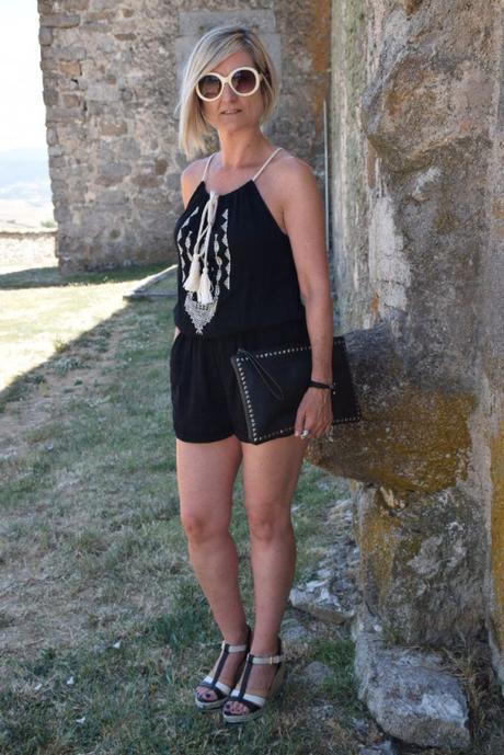 Boho playsuit with wedges