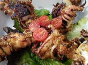 Brochetas sepia horno pescado Spiedini seppia forno