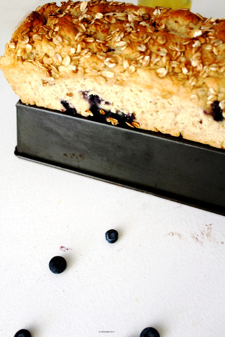 Lemon Blueberry Oat Bread  #BreadBakers