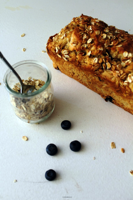 Lemon Blueberry Oat Bread  #BreadBakers