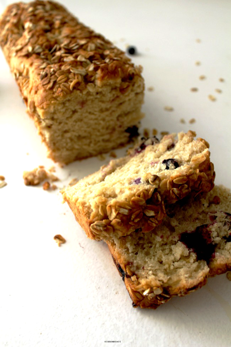 Lemon Blueberry Oat Bread  #BreadBakers