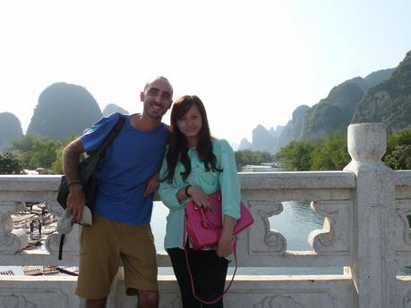 Con una amiga china en Yangshuo