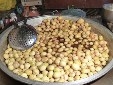 Patatas sabrosas en el mercado de Xian
