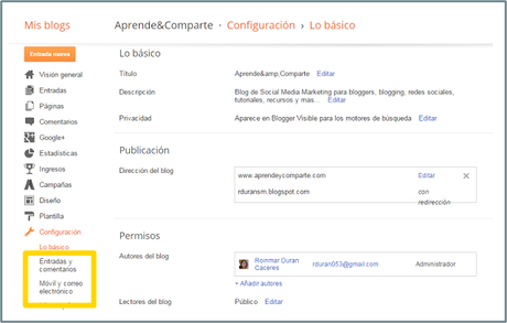 Crear un blog en Blogger para Dummies: configuración II Crear un blog en Blogger para Dummies: configuración II