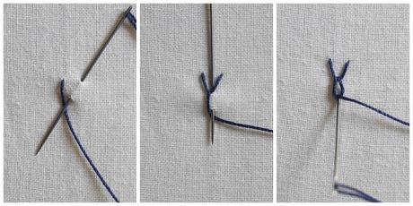 Puntos de bordado: punto de collalba o cabeza de toro / Embroidery stitches: wheatear stitch