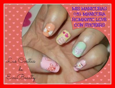 Mis Manicuras (15): Manicura Romantic Love con Stickers de BornPrettyStore.