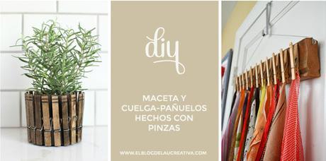 DIY: Maceta y cuelga-pañuelos hechos con pinzas DIY: Maceta y cuelga-pañuelos hechos con pinzas