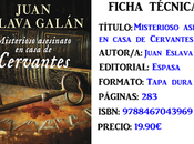 Reseña: Misterioso asesinato casa Cervantes, Juan Eslava Galán