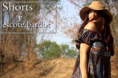 Shorts y escote bardot