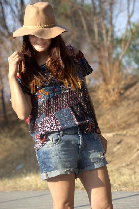 Shorts y escote bardot