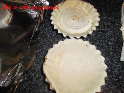 Nido de hojaldre y cebolleta