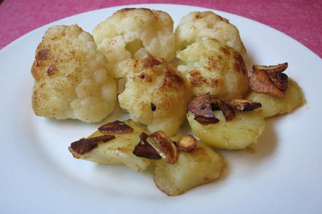 Coliflor con refrito de ajos y guindilla