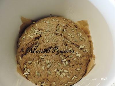 Pan integral de calabacin con semillas de amapola, sésamo, linaza y girasol.