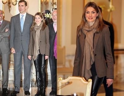 Dña. Letizia acudió a ver a Bon Jovi en los Premios Europa MTV vestida con pantalones de cuero
