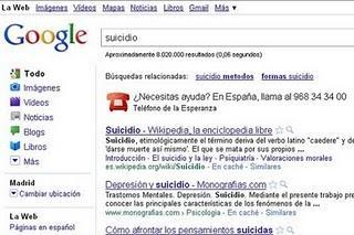 Iniciativa anti suicidios en el buscador Google