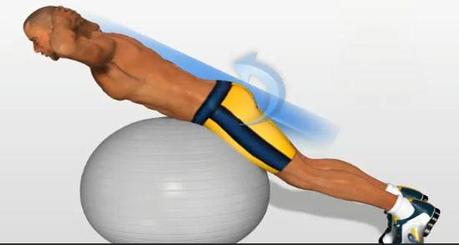 Ejercicio con pelota para lumbares