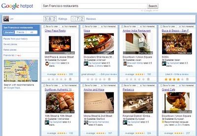 Google Hotpot, recomendaciones de lugares