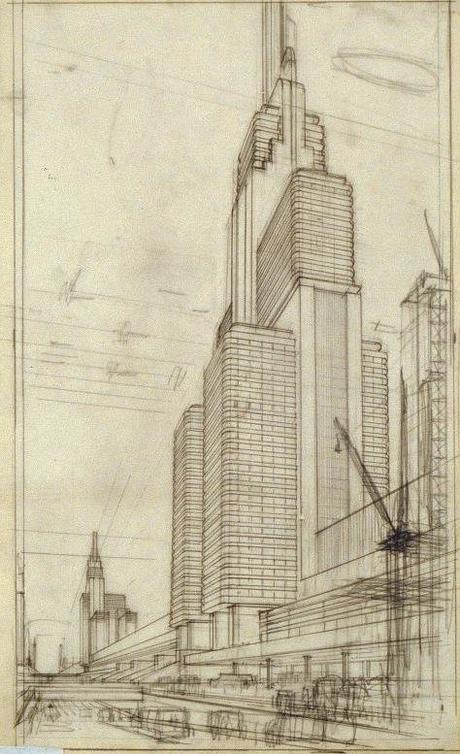 Hugh Ferris – Dibujos arquitectónicos Hugh Ferris – Dibujos arquitectónicos