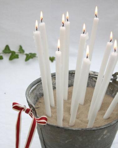 Ideas Navidad: cubo de arena con velas