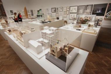 LONDON, ENGLAND - JUNE 09: A gallery displays architecture models and drawings at The Royal Academy Summer Exhibition on June 9, 2010 in London, England. The RA Summer exhibition is the world's largest open submission contemporary art exhibition with 1267 exhibits selected=