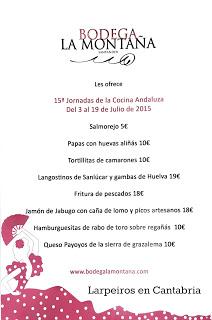 Bodega la Montaña 15ª Jornadas de la cocina andaluza