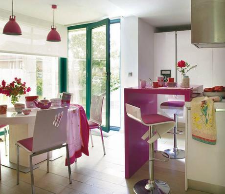 Casa a todo color… y con vistas Pink Kitchen