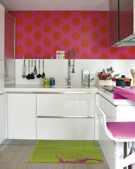 Casa a todo color… y con vistas Cocina con lunares