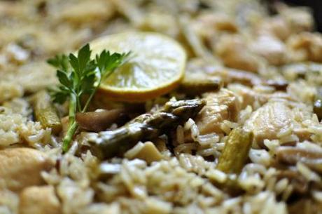 arroz-con-esparragos-setas-y-pollo-