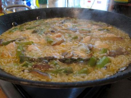 arroz-con-esparragos-setas-y-pollo
