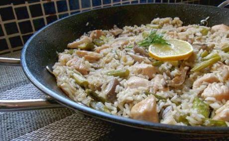 arroz-con-esparragos-setas-y-pollo