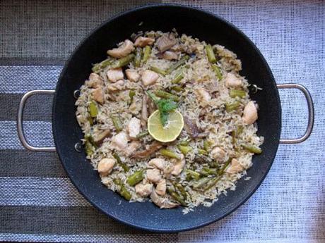 arroz-con-esparragos-setas-y-pollo