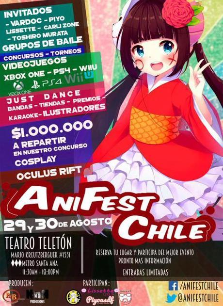 29 y 30 de Agosto, #AniFestChile2015 en el #TeatroTeletón, ¿estás preparado?