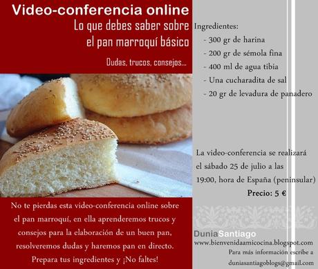 Video-conferencia online sobre el pan marroquí básico