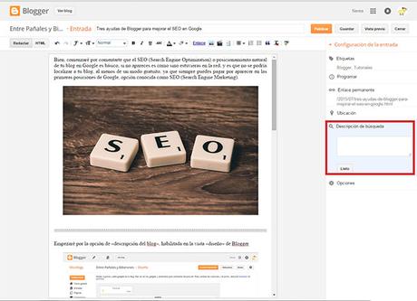 Tres ayudas de Blogger para mejorar el SEO de tu blog