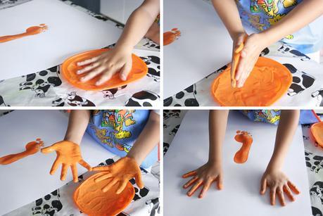 Lámina cangrejo pintada con pies y manos4 Manualidad Decorar en familia_ Lámina cangrejo pintada con pies y manos4