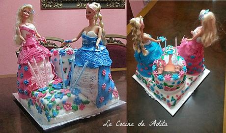 Tarta de muñecas barbies