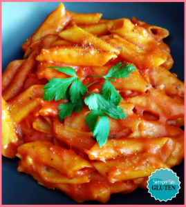 Macarrones a la Arrabiata (Sin Gluten, Sin Lácteos, Sin Huevo)