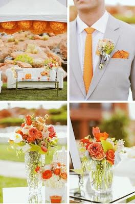 Summer Color Trends - Wedding Invitations - Orange - Tangerine & Classic Blue.