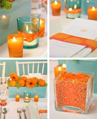 Summer Color Trends - Wedding Invitations - Orange - Tangerine & Classic Blue.