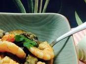 Ensalada champiñones langostinos ajillo