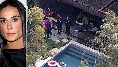 Encuentran un cadáver en la piscina de Demi Moore