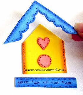 Casitas en foami para macetas- manualidades fáciles